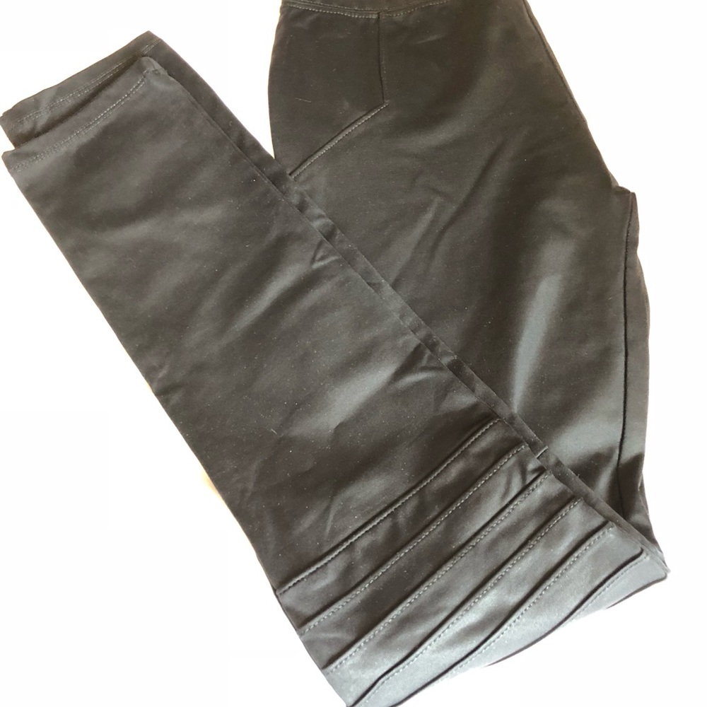 Zara black sheen motor leggings
